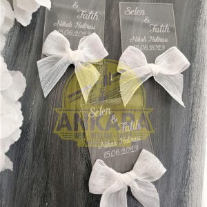 Şeffaf Pleksi Nikah Düğün Kına Hatırası