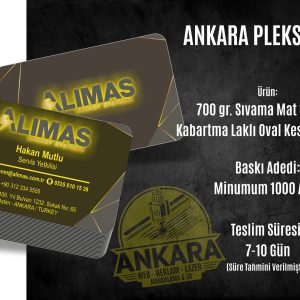 Alimas Enerji Akü Kabartmalı Oval Kesim Kartvizit