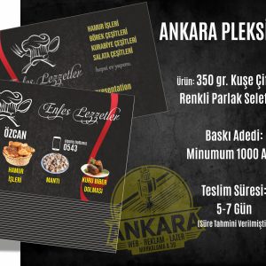 Özel Ev İşi Şahsa Özel Kartvizit Parlak Selefonlu 350 Gr